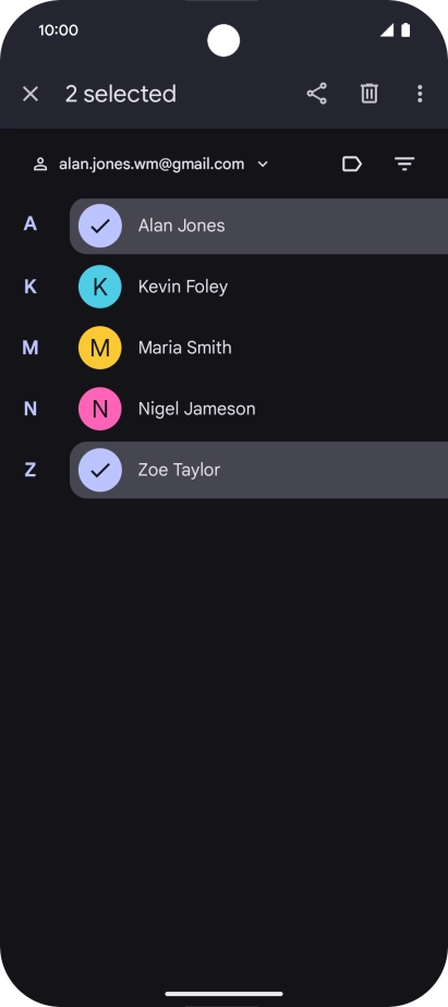 Press the menu icon.