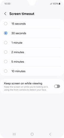 Press the required setting.