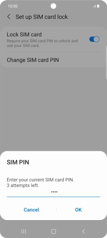 Key in your current PIN and press OK. Key in your current PIN and press OK.