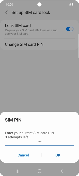 Key in your current PIN and press OK. Key in your current PIN and press OK.
