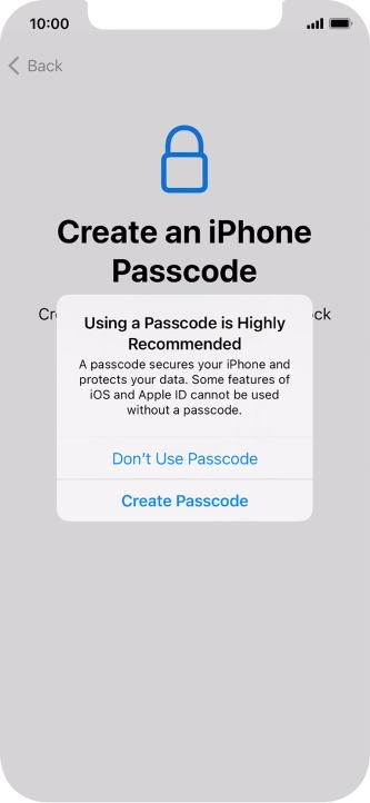 If you turn off the function, press Don't Use Passcode. If you turn off the function, press Don't Use Passcode.