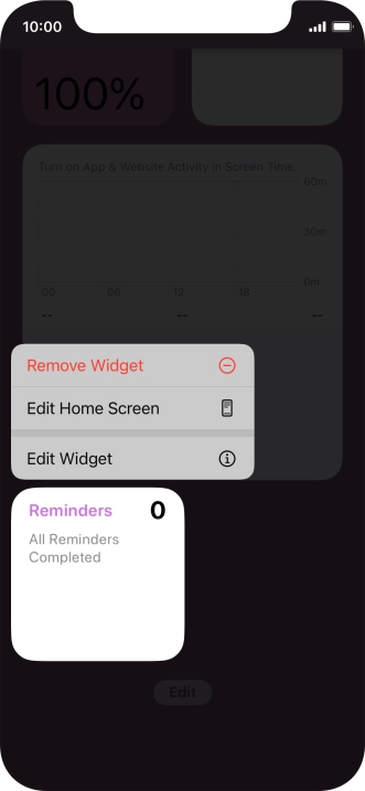 Press Remove Widget.