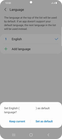 To select the new language as the default phone language, press Set as default. To select the new language as the default phone language, press Set as default.