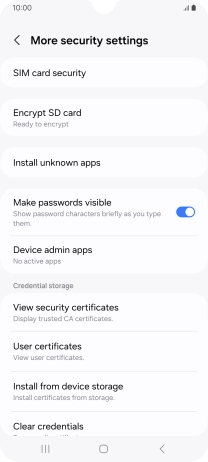 Press SIM card security.