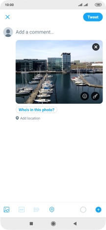 Press the text input field and key in the required text.