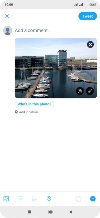 Press the text input field and key in the required text.