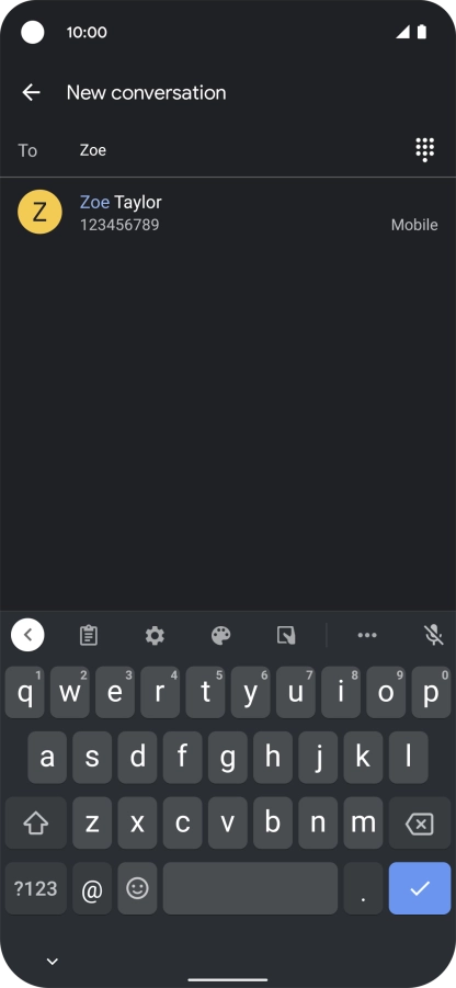 Press the required contact.