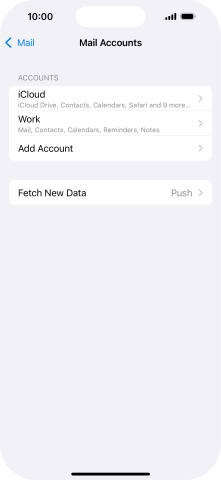 Press the name of the Exchange email account you've just set up. Press the name of the Exchange email account you've just set up.