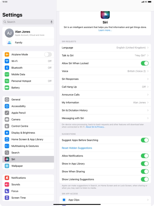 Press the indicator next to 