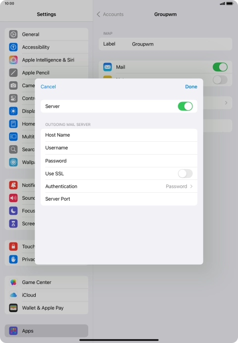Press the indicator next to 