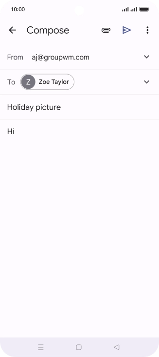 Press the attachment icon. Press the attachment icon.