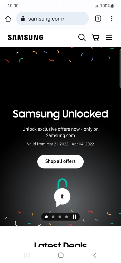 Press the menu icon.