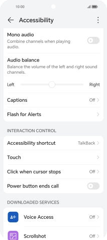 Press the required setting below 