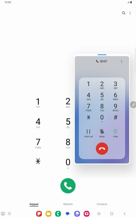 Press the end call icon.