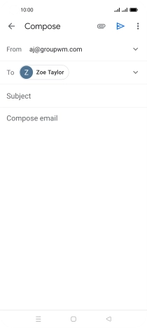 Press Subject and key in the subject for the email message.