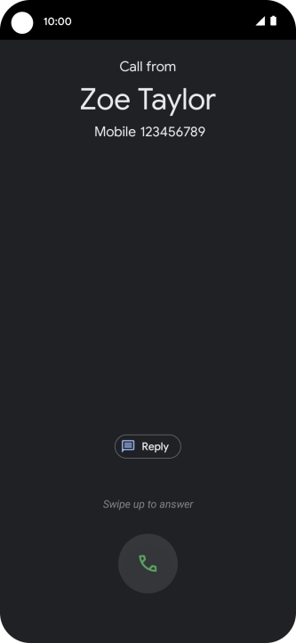 Press and drag the accept call icon upwards.
