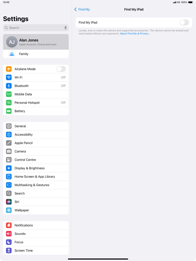 Press the indicator next to 
