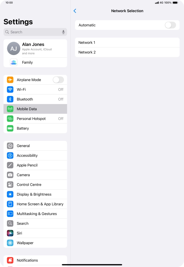If you turn off the function, press the required network. If you turn off the function, press the required network.