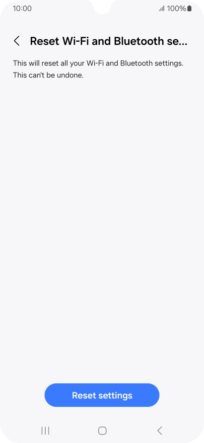 Press Reset settings. Press Reset settings.