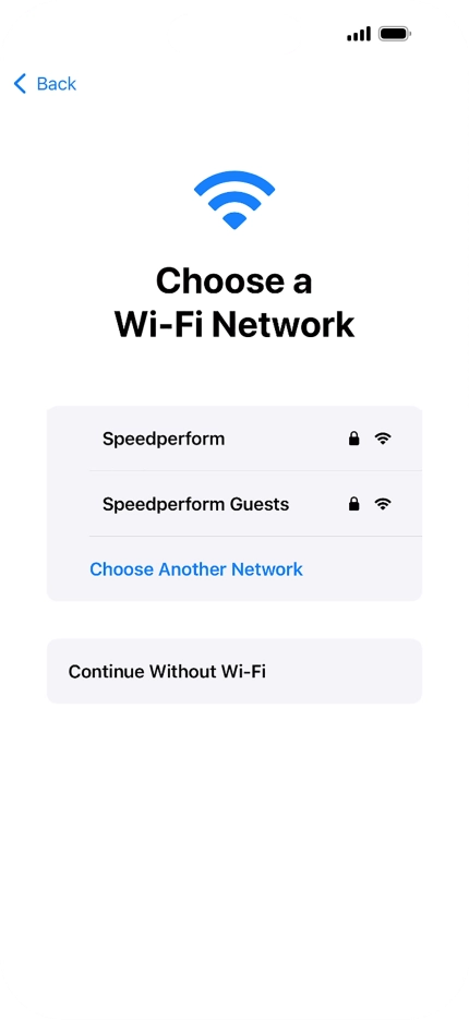 Press the required Wi-Fi network.