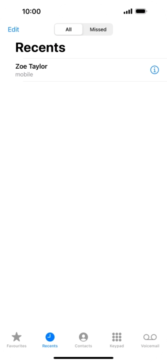 Press the information icon next to the required phone number.