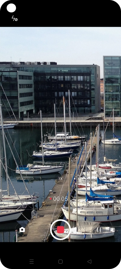 Press the stop icon to stop recording.