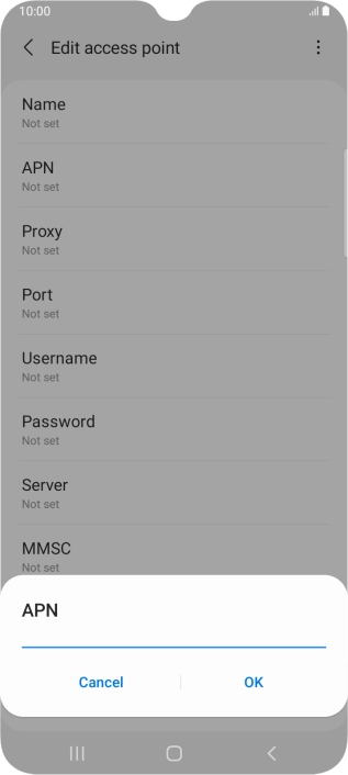 Key in wap.vodafone.co.uk and press OK.