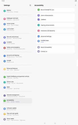 Press Vision enhancements and follow the instructions on the screen to select the required settings. Press Vision enhancements and follow the instructions on the screen to select the required settings.