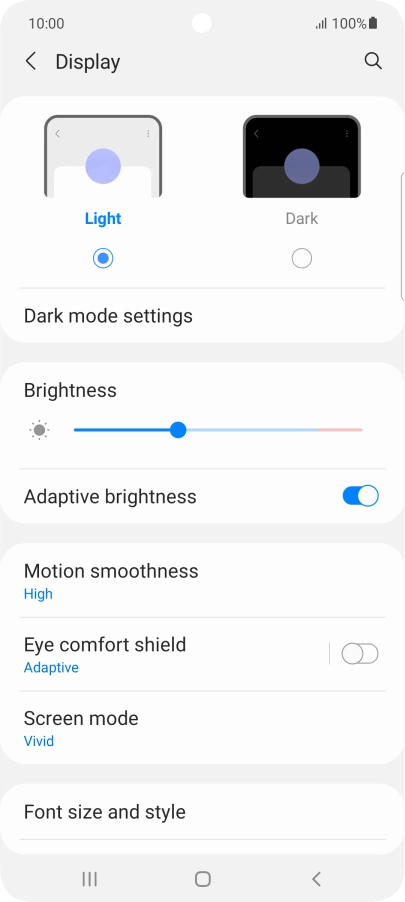 Press the indicator next to 