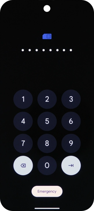 Key in the PUK and press arrow right.