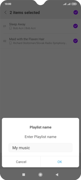 Key in a name for the playlist and press OK.