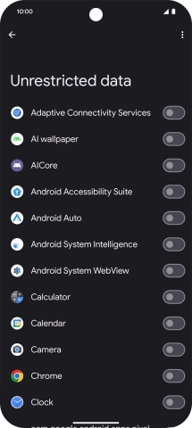 Press the indicators next to the required apps to turn the function on or off. Press the indicators next to the required apps to turn the function on or off.