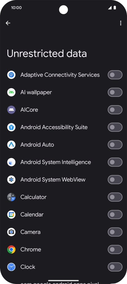 Press the indicators next to the required apps to turn the function on or off. Press the indicators next to the required apps to turn the function on or off.