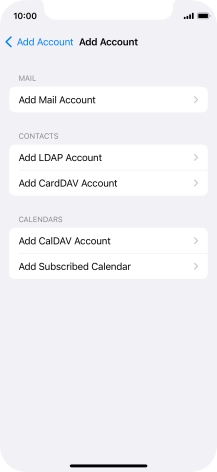 Press Add Mail Account.