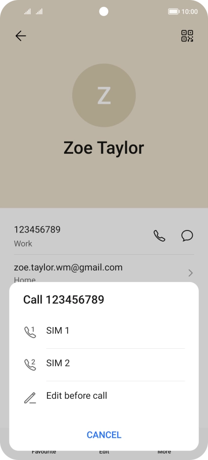 Press the required SIM.