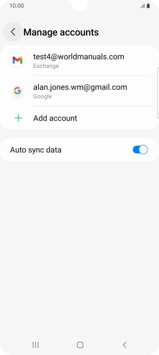 Press the required email account.