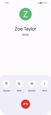 Press the end call icon.