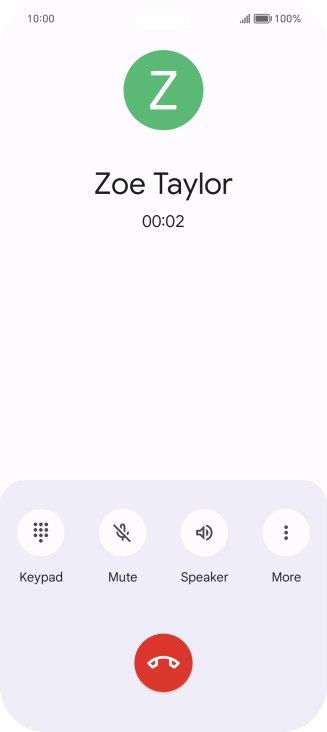 Press the end call icon.