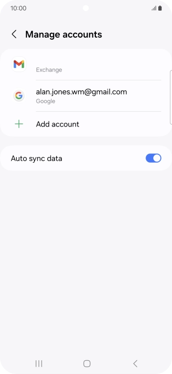 Press the required email account.