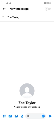 Write the required message and press the send icon.