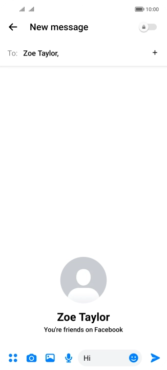 Write the required message and press the send icon.