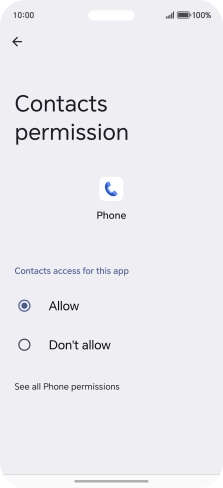 Press the required setting.