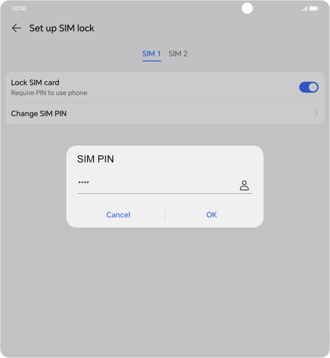 Key in a new four-digit PIN and press OK.