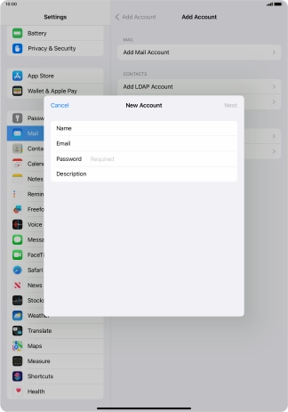 Press Password and key in the password for your email account. Press Password and key in the password for your email account.