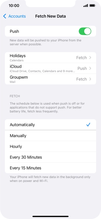 Press the indicator next to 