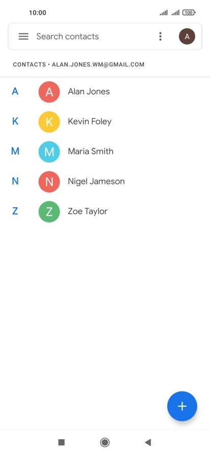 Press the new contact icon.