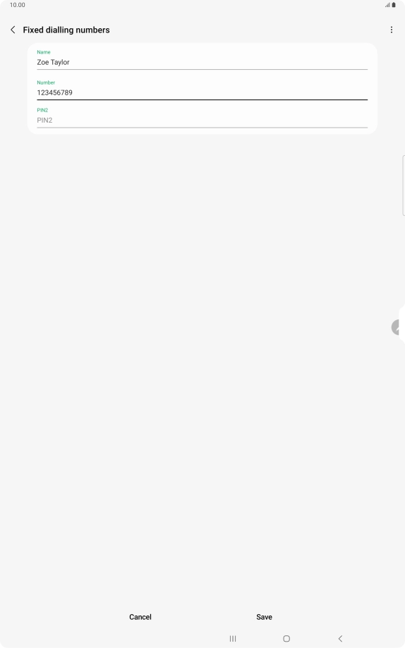 Press PIN2 and key in your PIN2. The default PIN2 is 1111.