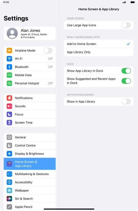 Press the indicator next to 