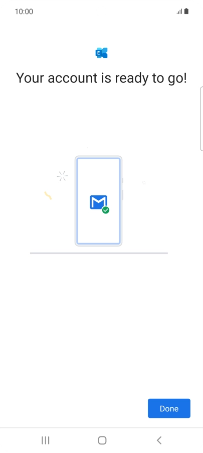 If this screen is displayed, your email account has been recognised and is being set up automatically. Follow the instructions on the screen to key in more information and finish setting up your phone.