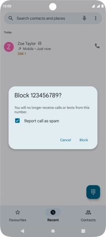 To report the number as spam, highlight the field next to 